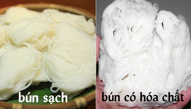 Nhận biết bún bẩn bún sạch
